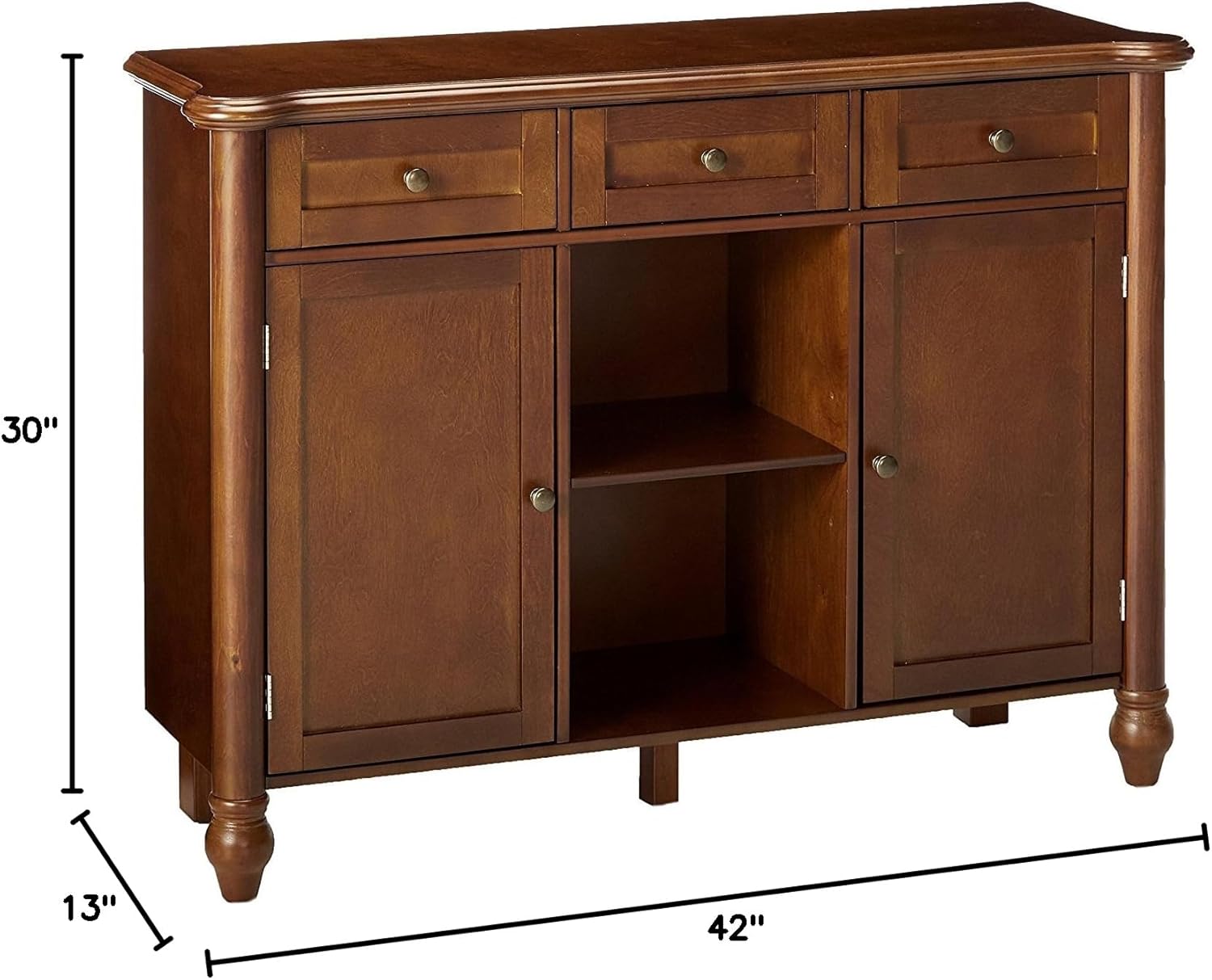 Kings Brand Furniture Wood Sideboard Buffet Cabinet Console Table, Walnut