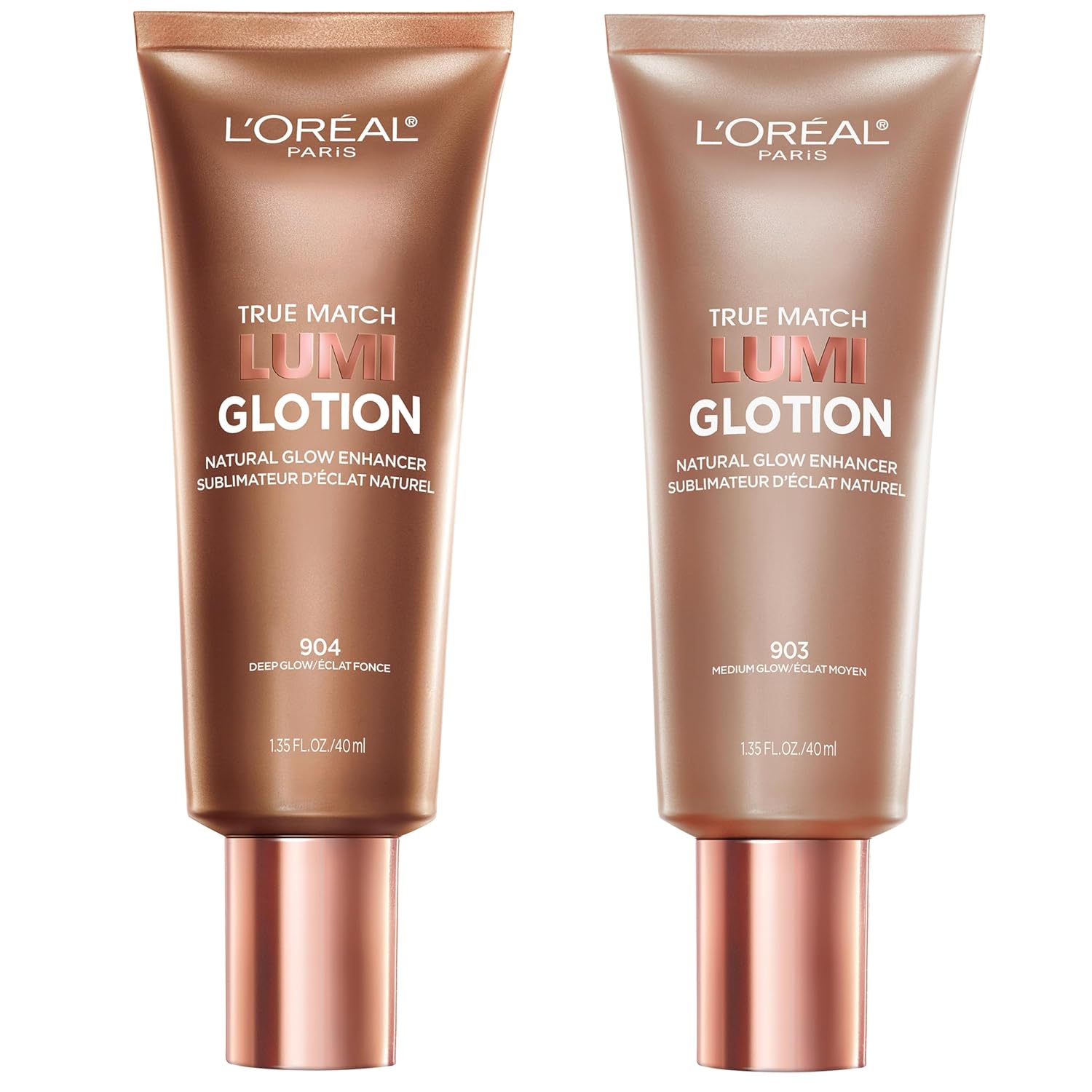 L’Oreal Paris True Match Lumi Glotion Medium and Deep Bundle, Highlighter and Bronzer For Radiant Glow, Pack of 2