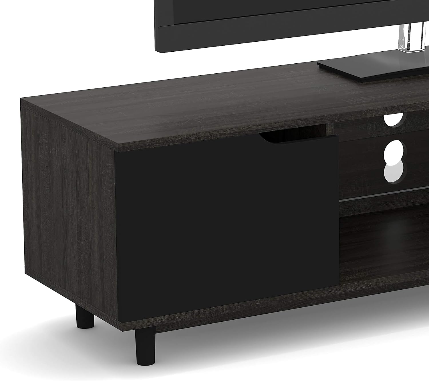 Safdie & Co. Center Table/Tv Console/Entertainment Stand/Media Cabinet, Grey Wood