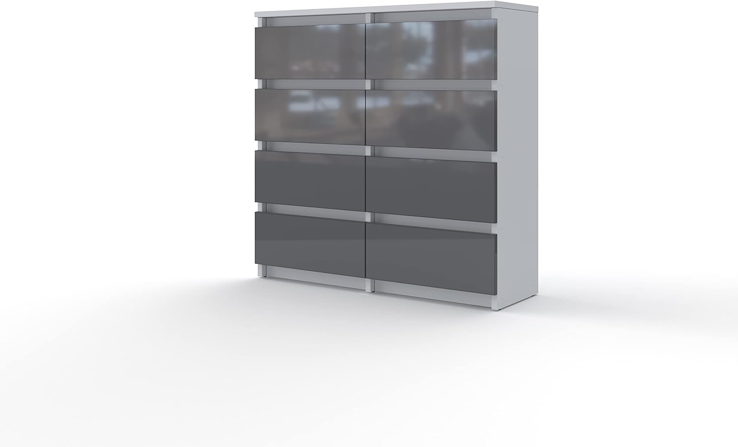 AJAX Modern 8 Drawers Double Dresser, Chest of Drawers, 8-Drawer Chest, Bedroom Furniture