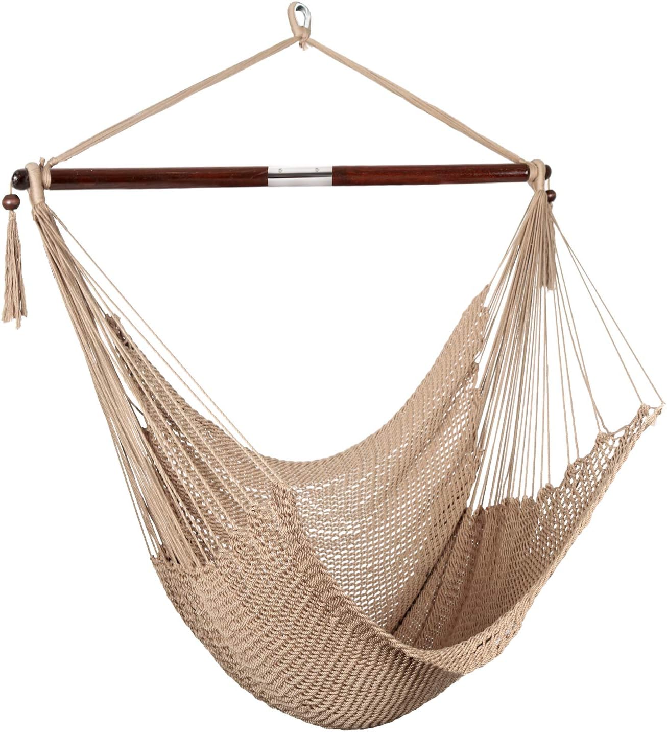 Moonlight Caribbean Hammock Hanging Chair, Durable Polyester Hanging Chair, Indoor/Outdoor Garden & Living Room