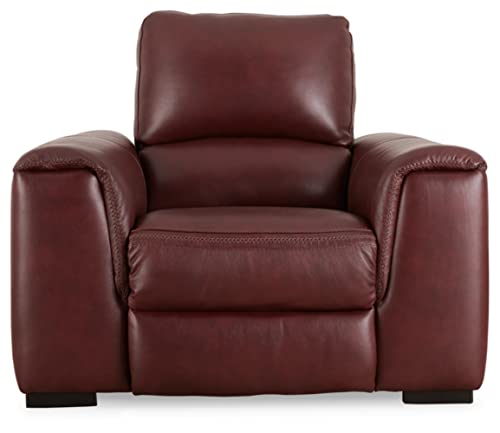 Signature Design by Ashley Alessandro Modern Power Recliner with Adjustable Headrest, Red