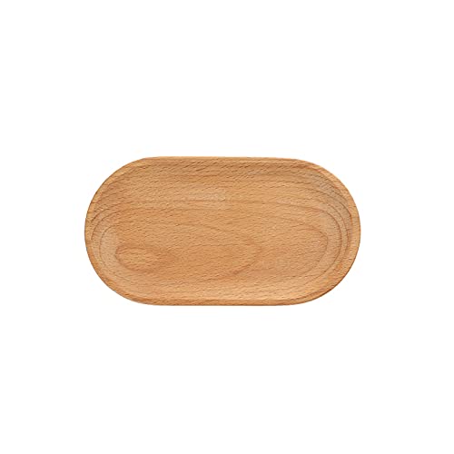 Wood Mini Jewelry Display Tray - Decorative Ring, Jewelry Trinket Dish, Small Key Tray - Earrings Necklaces Bracelet Watch Holder (oval)