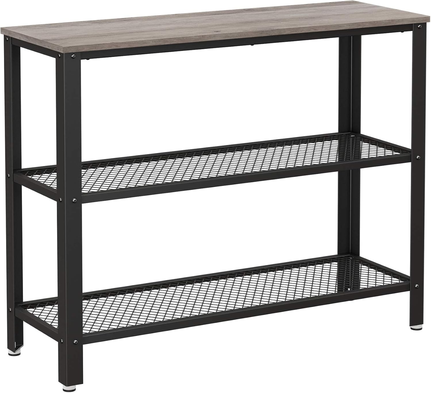 VASAGLE Industrial Console Table and Nightstand Set, Greige and Black