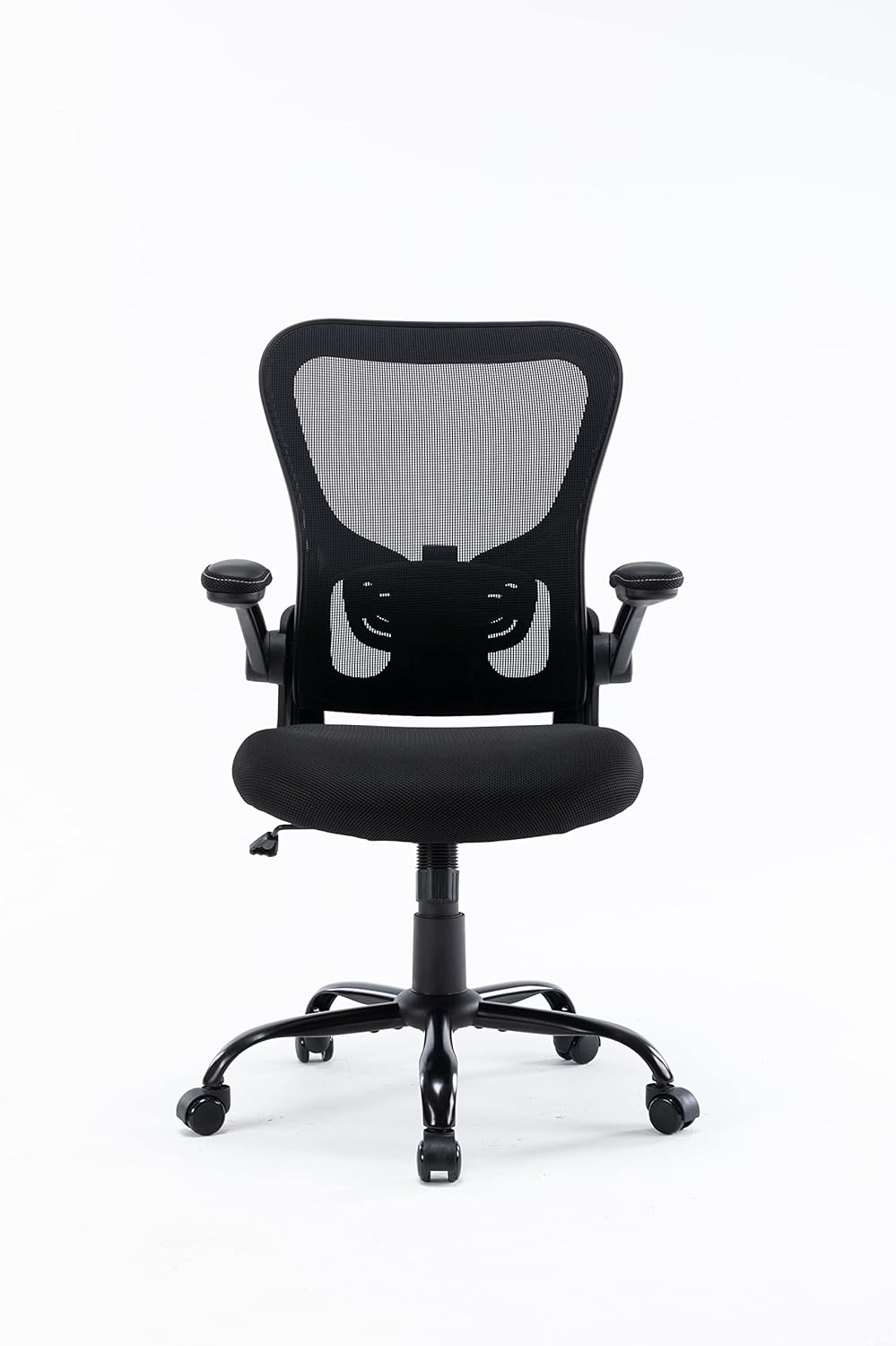 Office Chair Ergonomic Desk Chair - Mesh Adjustable Height Computer Chair with Lumbar Support and Flip-up Armrests, BIFMA Swivel Executive Task Chair for Home Office（Black）