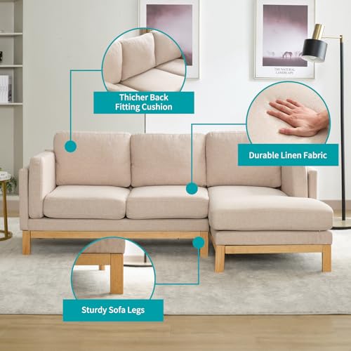BALUS Sectional Sofa with Chaise Lounge, L Shaped Sofa Living Room Couch 83