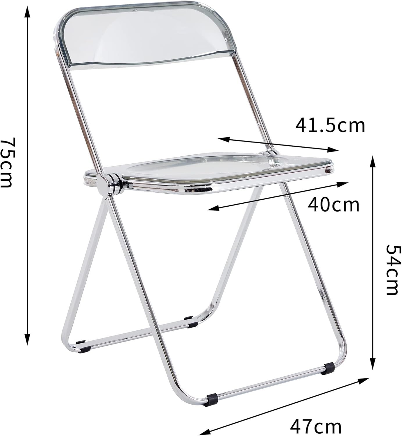 Clear Transparent Folding Chair office chair coffee chair meeting room chair Pc Plastic Living Room Seat