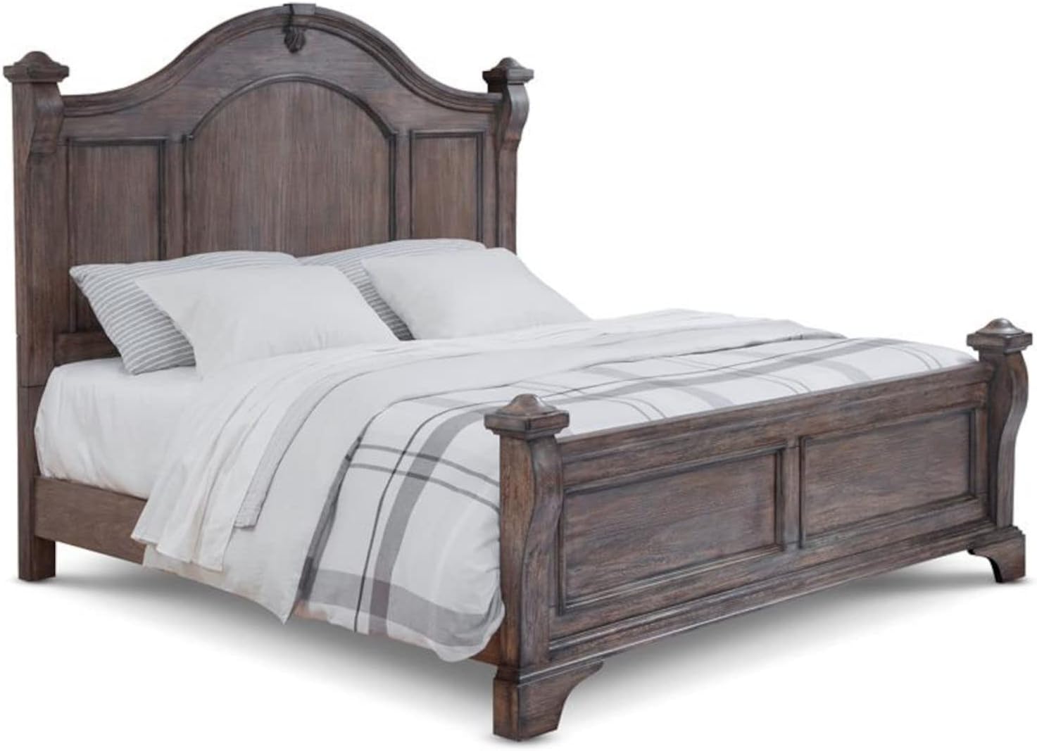 American Woodcrafters Heirloom Rustic Charcoal Wood Queen Poster Bed