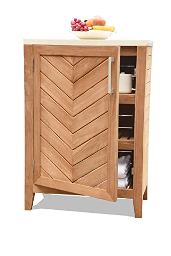 Ventura Teak Cabinet with 2 Drawers Grade A Teak Wood Outdoor Patio #23Ve2DR
