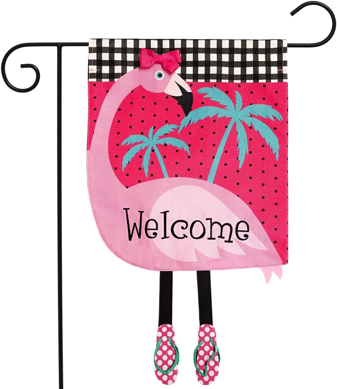 Briarwood Lane Fancy Flamingo Summer Burlap Garden Flag Welcome 12.5