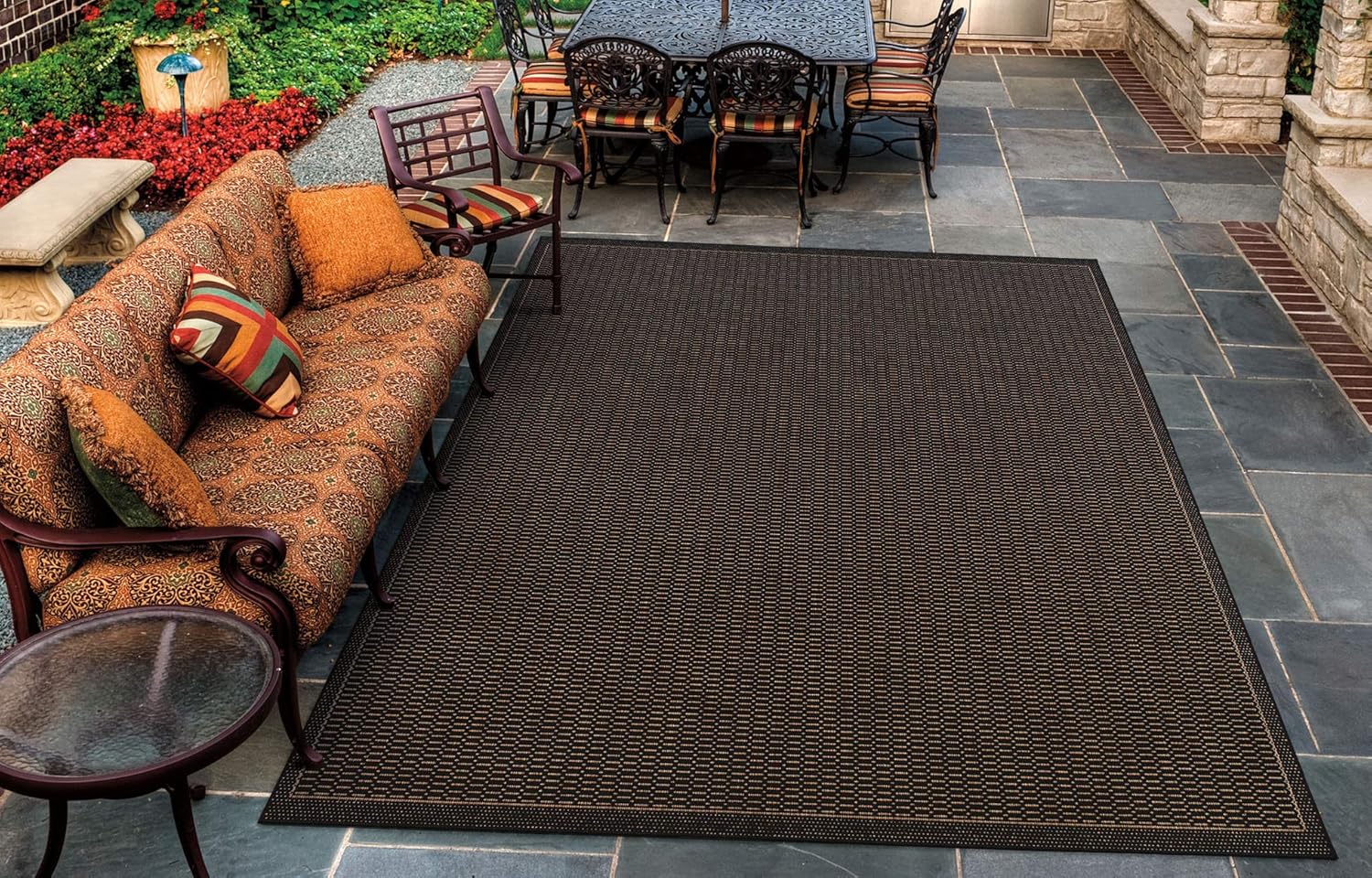 Couristan Recife Saddle Stitch Indoor/Outdoor Area Rug, 8'6