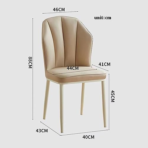 Dining Chair Set of 4, Mid Century Modern Kitchen Accent Chairs, Comfy Cushion Seat Side Chairs, Kitchen Chairs with Sturdy Metal Legs for Living Room Restaurant ( Color : White , Size : 40*43*88m )