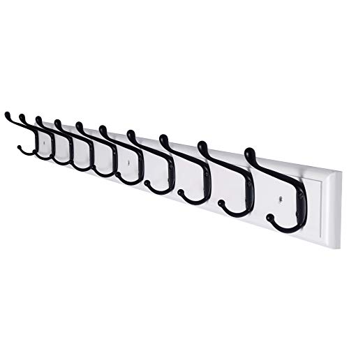 Dseap Coat Rack Wall Mounted: 10-Hooks, 16