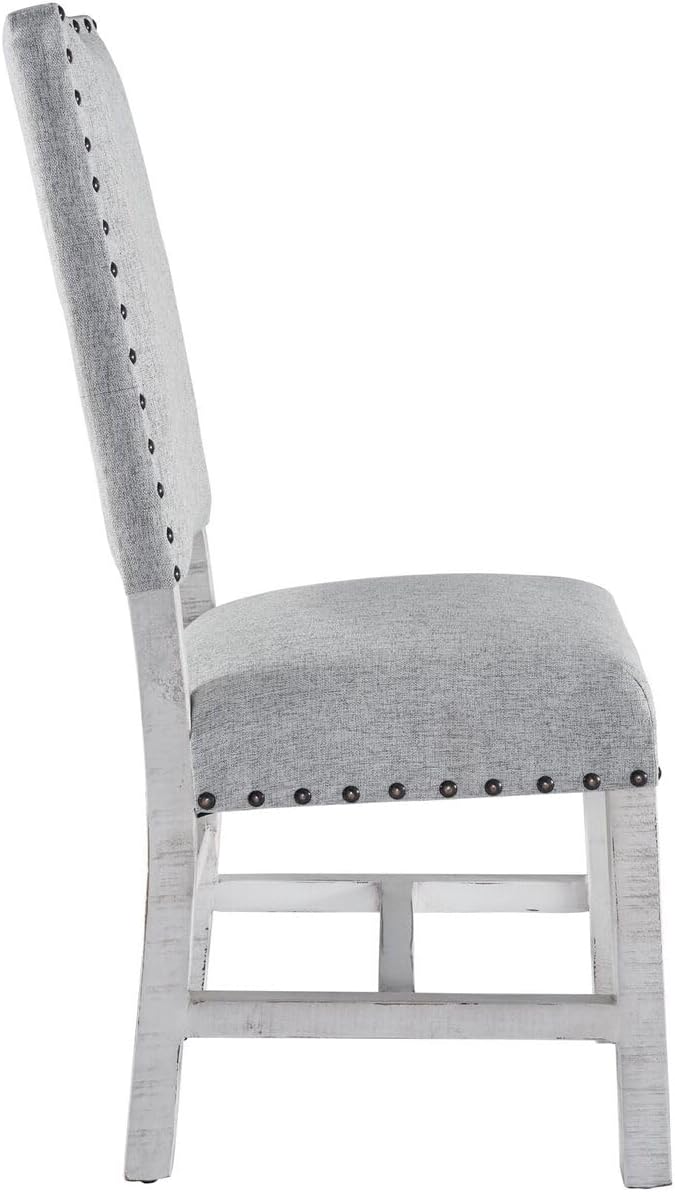 Picket House Furnishings Robertson White Fabric Back Side Chair (2 PER Pack)