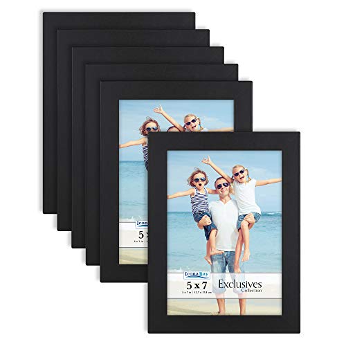 Icona Bay 8x10 Picture Frames (White, 6 Pack), Sturdy Wood Composite Photo Frames 8 x 10, Sleek Design, Table Top or Wall Mount, Exclusives Collection