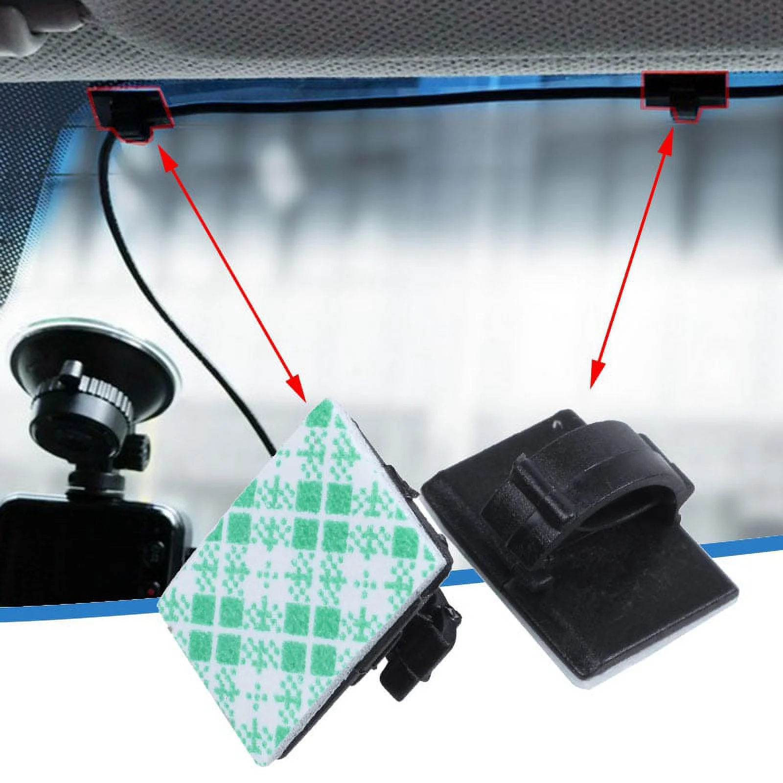 HOT 20pcs Adhesive Car Cable Clips Winder Drop Wire Tie Fixer Holder Cord Organizer Management Desk Clamps