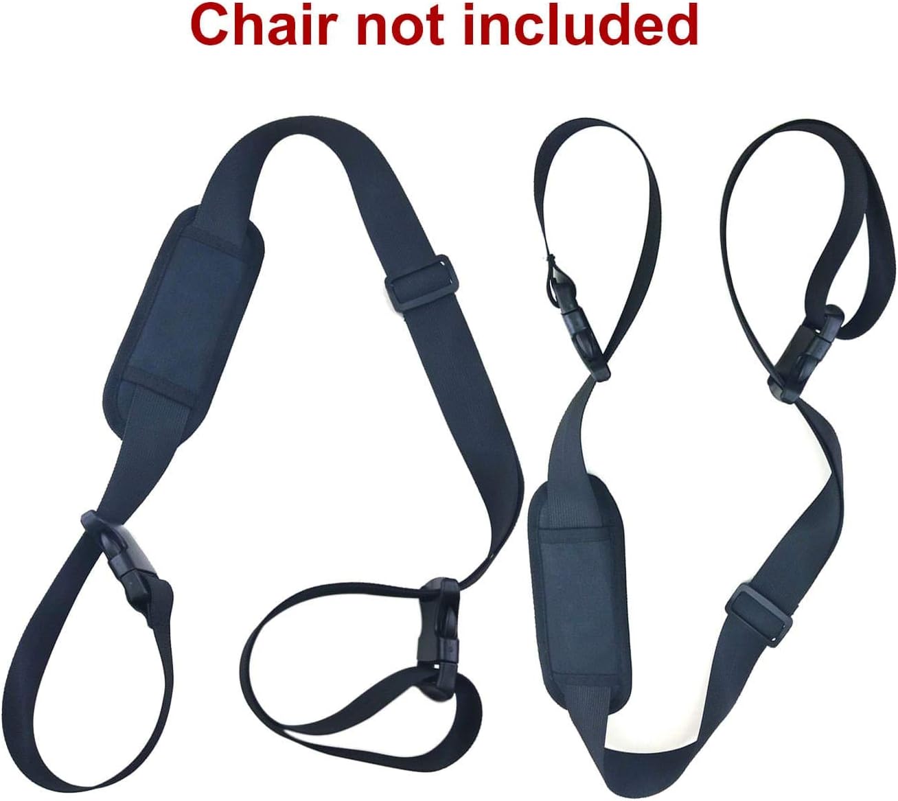 (2 Pack) Adjustable Beach Chair Carry Strap, Folding Chair Shoulder Strap for Beaches, Camping, Backpacking, Picnics and other items