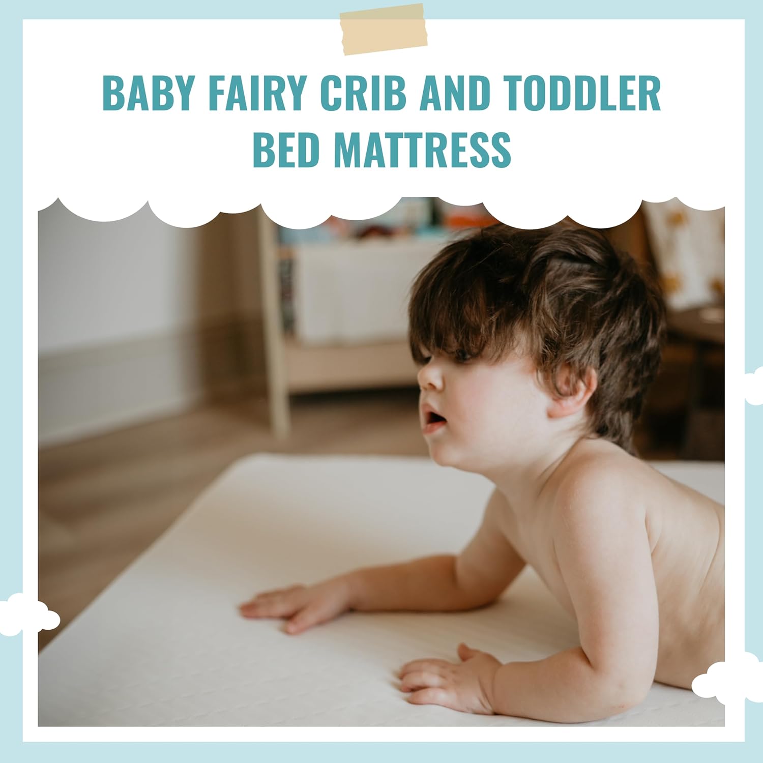 Brookside Toddler Bed in Black, Greenguard Gold Certified, JPMA Certified & Baby Fairy 5” Foam Crib & Toddler Bed Mattress in a Box, White