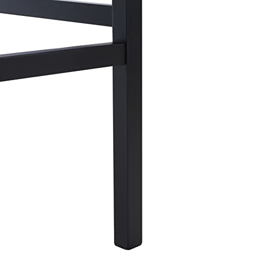 Safavieh Home Collection Saito Black and Natural Low Back Cane 31.5-inch Bar Stool