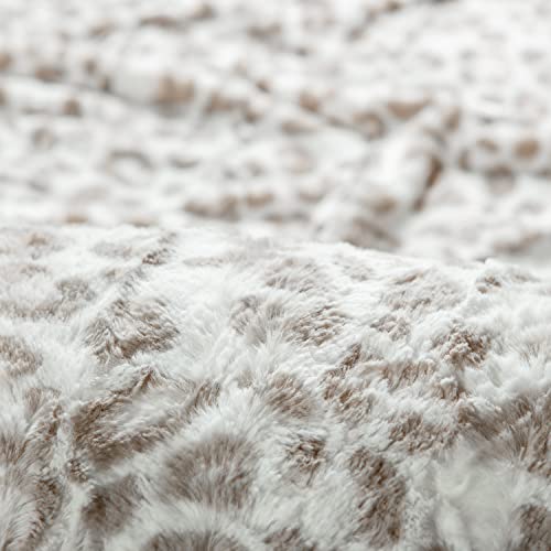 Chanasya Premium Long Fur Duvet Cover Set - Faux Fur & Minky Blanket Duvet Cover (90” x 90”) & 2 Pillow Shams (20” x 26”) - 3-Piece Set, Gray, Queen