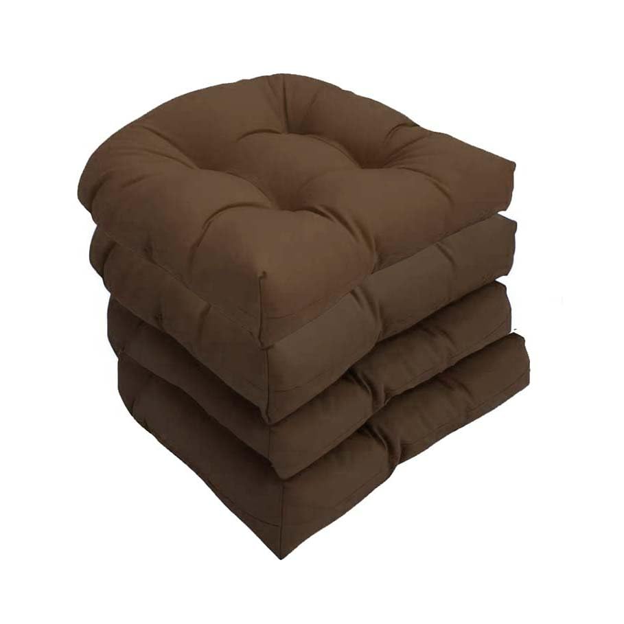 Outdoor Seat Cushions Set of 4 U Shaped Patio Replacement Cushions19 x19 Tufted Round Corner Wicker Chair Cushions Set Office Chair Cushions Garden Lounge Sofa Chair Cushions,Light Gray