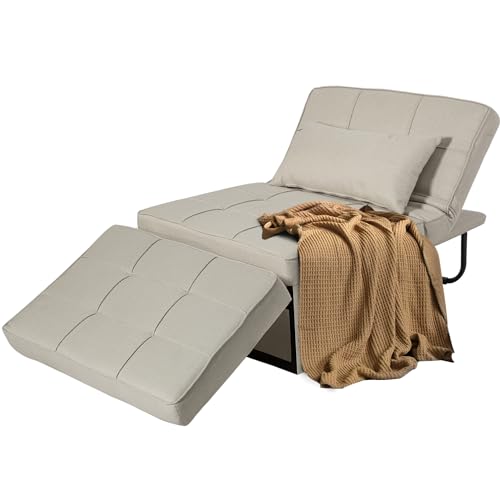 Ottoman Sofa Folding Sofa Bed（No Installation Required）, 4 in-1 Sleeper Chair Bed Multi-Function Folding Convertible Couch Chair Ottoman Bed for Apartment, Small Space,36” Width(Gray)