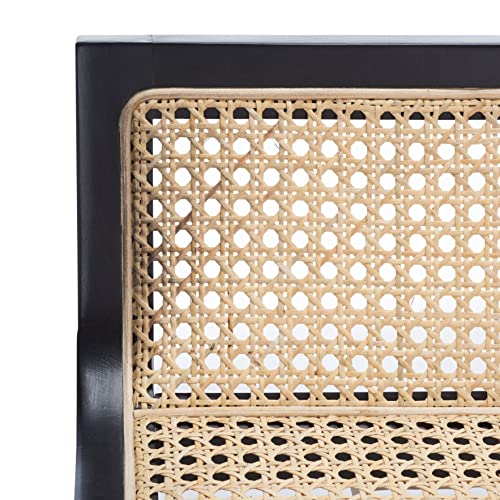 Safavieh Home Collection Saito Black and Natural Low Back Cane 31.5-inch Bar Stool