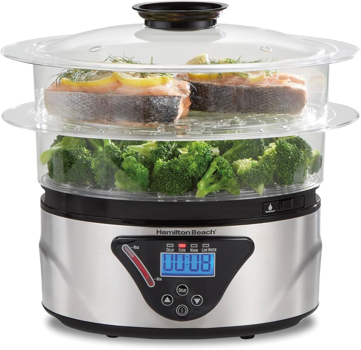 Hamilton Beach 37530C Digital Steamer, 5.5 quart, Multicolor