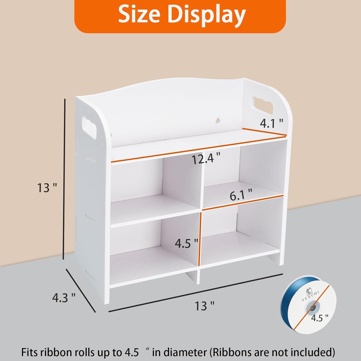 Ribbon Organizer Storage Rack, Wall-mountable Ribbon Holder Spool Dispenser for Caft Wreath, Thread, Washi Tape, Crochet Roll, Beading Cord, Sticker Labels, Florist Arts Wrapping