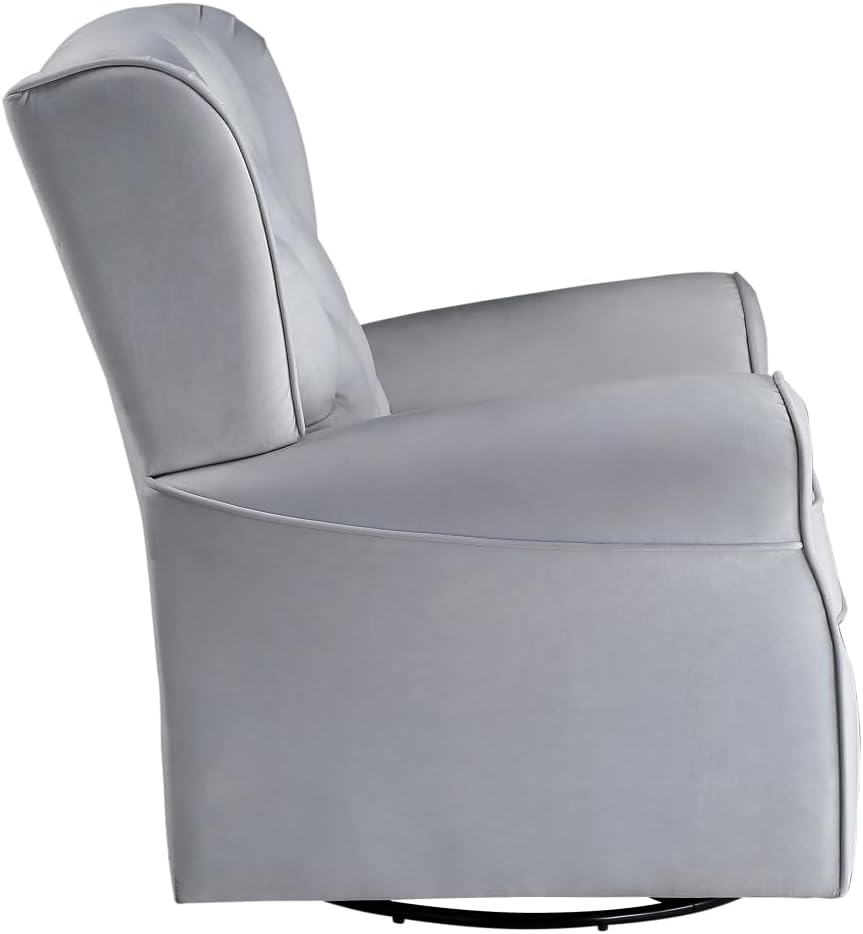 Zeger Swivel Chair w/Glider, Gray Fabric LV