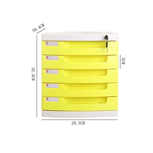 Office Storage Box,Desktop File Cabinet, with Lock/Blank Label and 5-Layer Drawer Storage Organization-3Color (Color : A1)