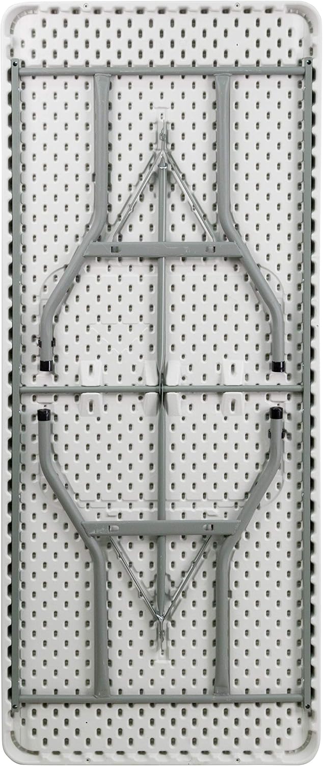 BizChair 6-Foot Granite White Plastic Folding Table - Banquet / Event Folding Table