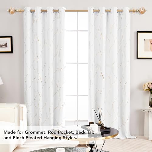 Deconovo Black Curtain Rods for Windows 30 to 48 Inches, Adjustable Decorative 3/4 Inch Diameter Single Curtain Rod Set, Small Curtain Rod for Living Room Bedroom, Single Rod with Black Round Finials