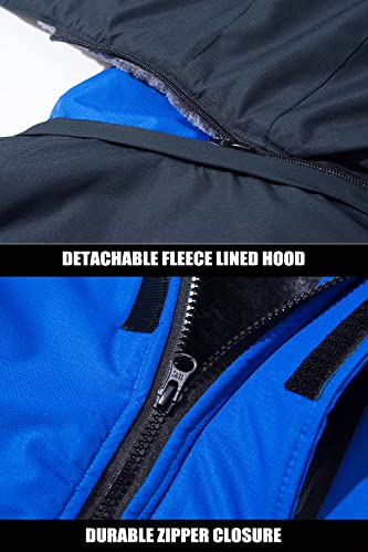 MAGCOMSEN Men's Winter Coats Water Resistant Ski Snow Jacket Warm Fleece Parka Raincoats With Multi-Pockets