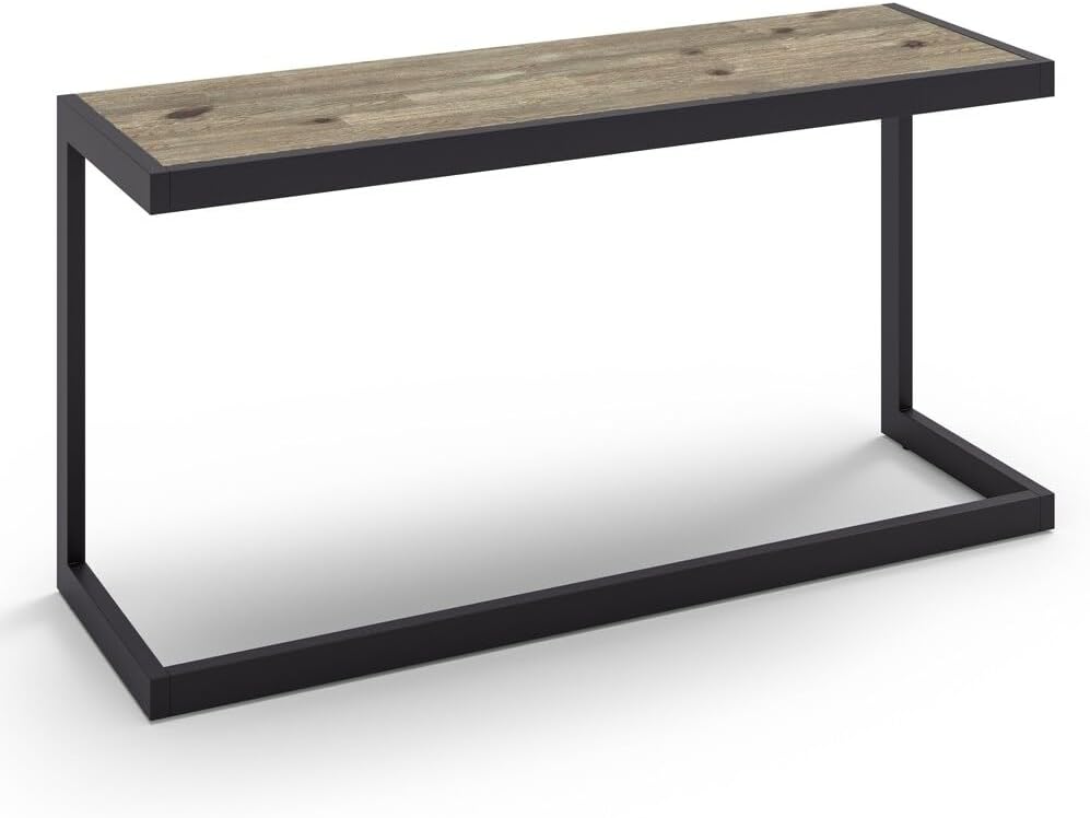 WyndenHall Cecilia Solid Acacia Wood and Metal 52 inch Wide Industrial Console Sofa Table - 52 inch Wide Distressed Grey
