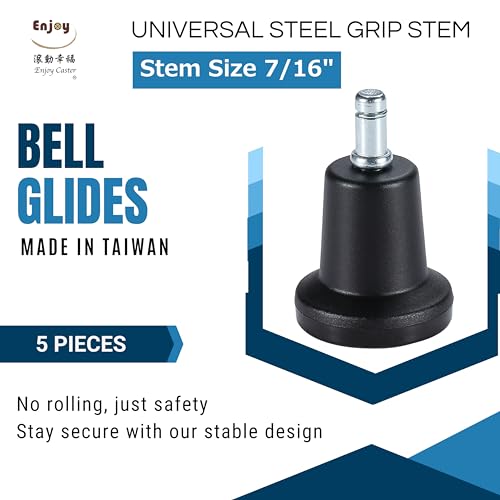 Enjoy Caster | 2.5 Inch Office Chair Casters for Herman Miller Aeron Steelcase Leap Chair | Dual Injection Polyurethane Wheels for Hardwood Floors | Universal Stem Size 7/16