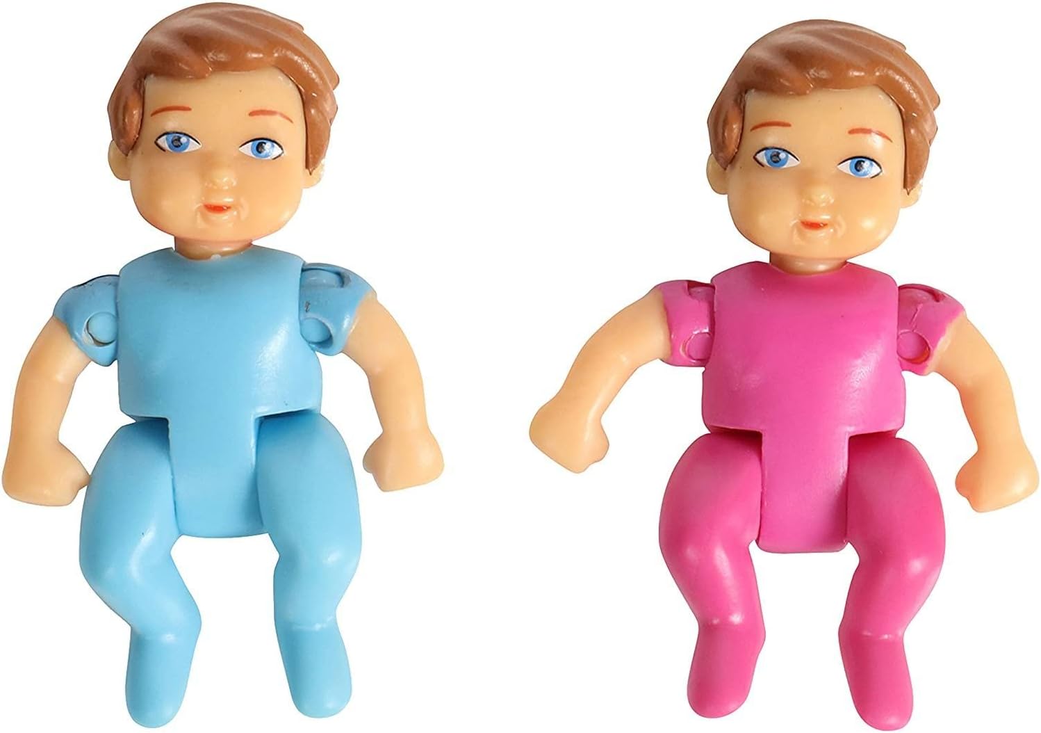 Beverly Hills Sweet Li'l Family Dollhouse People Action Figures Set of Baby Twins, Boy and Girl