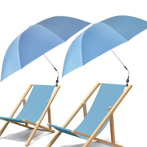 2 Pcs Beach Umbrella with Universal Clamp 42