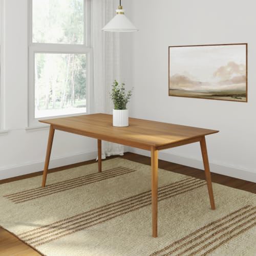 Plank+Beam 48 Inch Mid Century Modern Dining Table, Solid Wood Kitchen & Dining Room Table for 4, Minimalist Table for Dining Room, Rectangular Dinette Table, Walnut