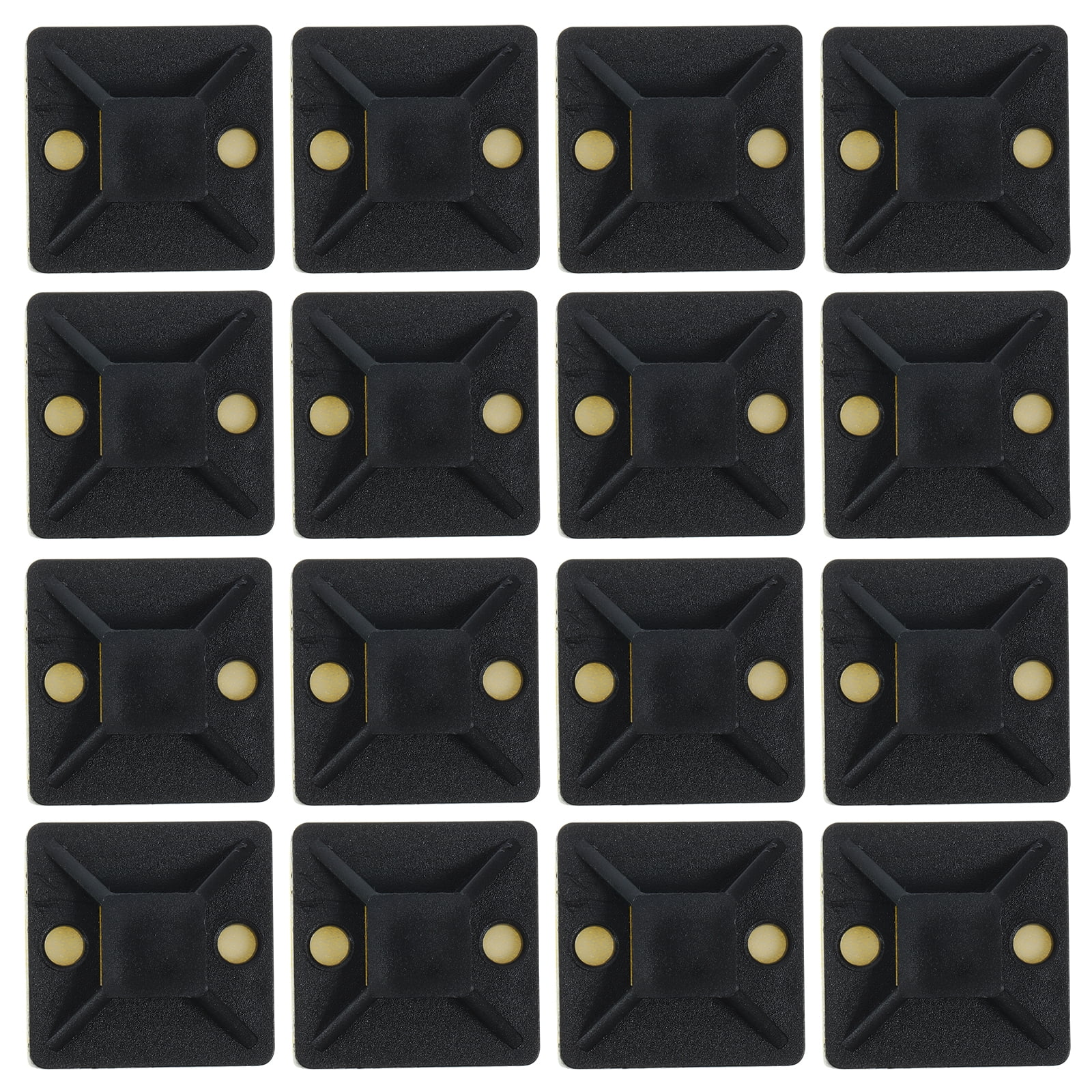 100 Pcs Cable Mount Tie Mounts Self Adhesive Reusable Wire Ties Organizer Black