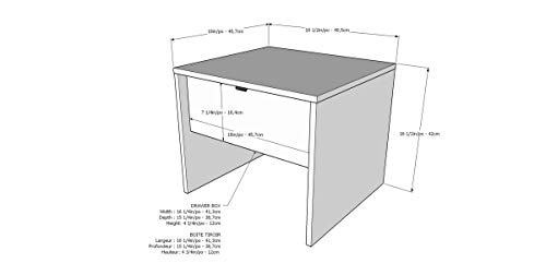 Nexera 402668 4-Piece Bedroom Set with Bed Frame, Headboard, Nightstand & Dresser, Queen|White & Bark Grey