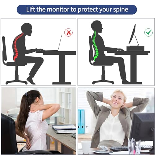 AUPSEN 2 Tier Computer Monitor Stands with Drawers and 2 Pen Holder, Desk Accessories & Workspace Desk Organizers, Desktop Organizer for Computer, Laptop, Printer, Office Supplies(Rose Gold)