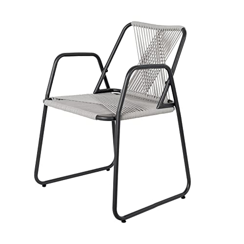 NUU GARDEN Patio Chairs Set of 2 Outdoor Dining Chairs, Cast Aluminum Patio Dining Chairs with Armrest for Garden, Balcony, Backyard, Support 300 lbs, Black with Gold-Painted Edge