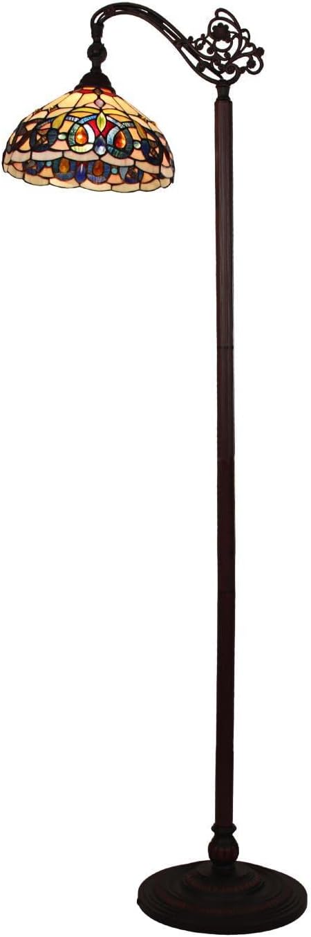 Chloe Lighting Serenity Victorian Tiffany-Style Dark Bronze 1 Light Reading Floor Lamp 11