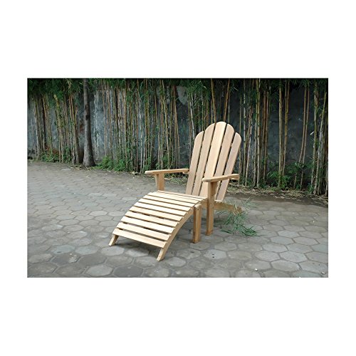 Anderson Teak Adirondack with Ottoman, Natural