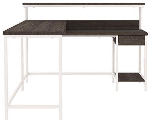 Signature Design by Ashley Camiburg Modern L-Shaped Home Office Desk, Warm Brown