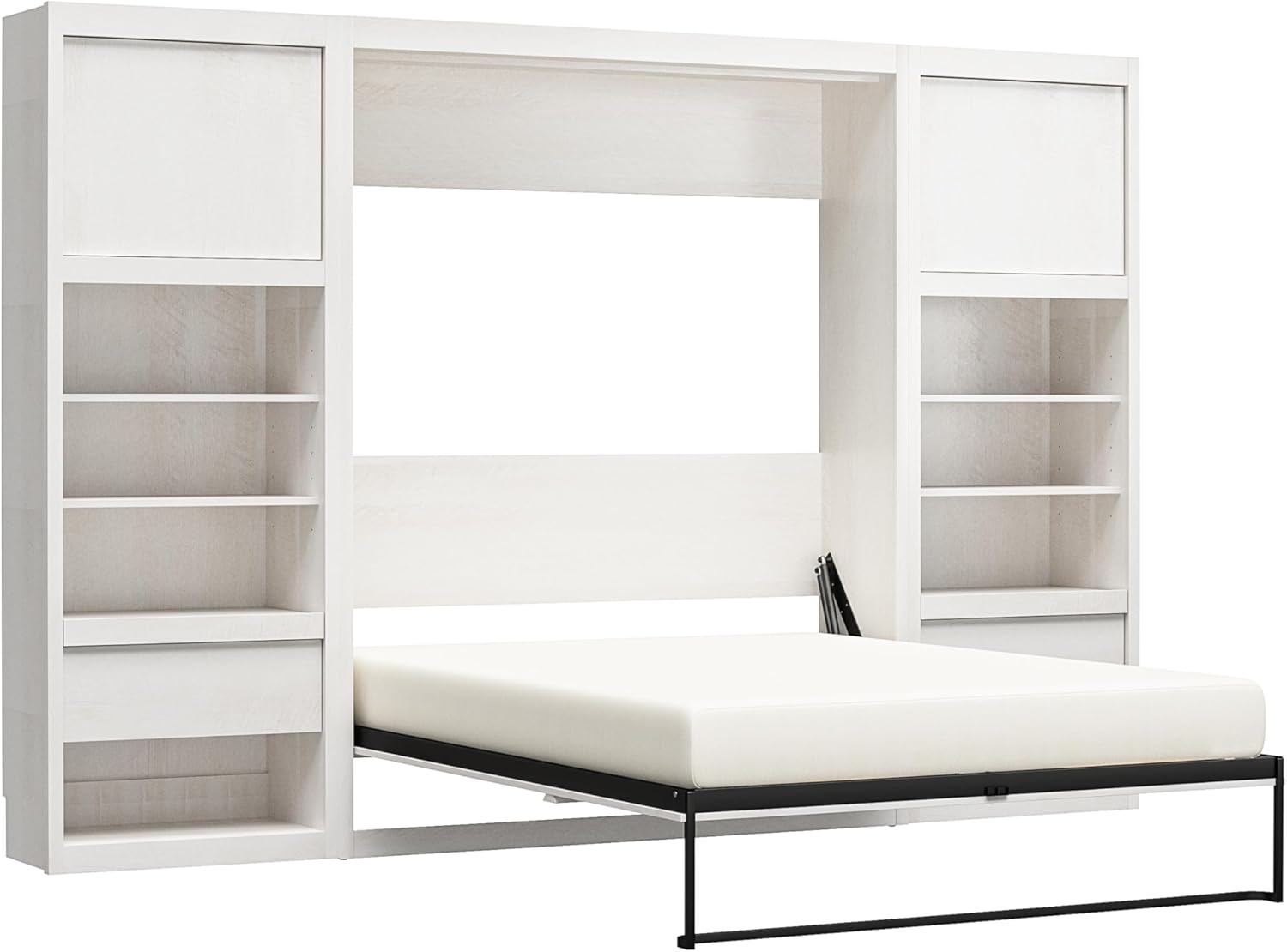 Signature Sleep Full Wall Bed Cabinet Bundle in Ivory Oak