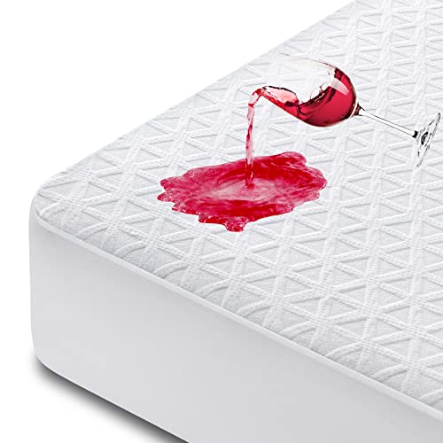 Premium 100% Waterproof Mattress Protector Twin XL Size, Breathable Bed Cover 3D Air Fabric Cooling Mattress Pad Cover Smooth Soft Noiseless Washable, 8''-21'' Deep Pocket