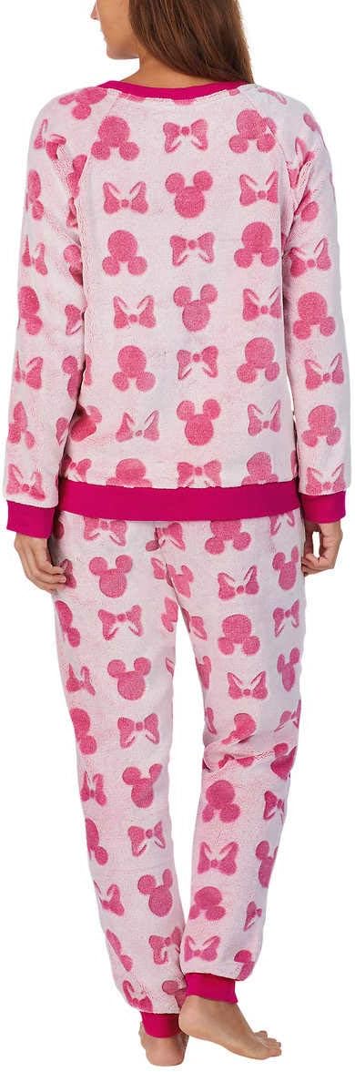 Disney Womens 2-Piece Fleece Jogger Lounge Set (Minnie Mouse, Medium)