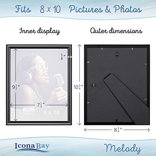 Icona Bay 8x10 (20x25 cm) Picture Frames (Snow White, 4 Pack), Contemporary Photo Frames, Melody Collection Picture Frame Set